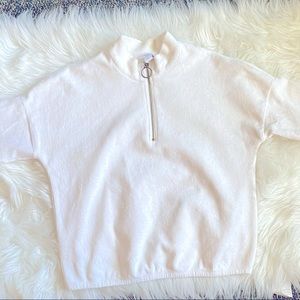 Velvet Long Sleeve Mock Neck Top